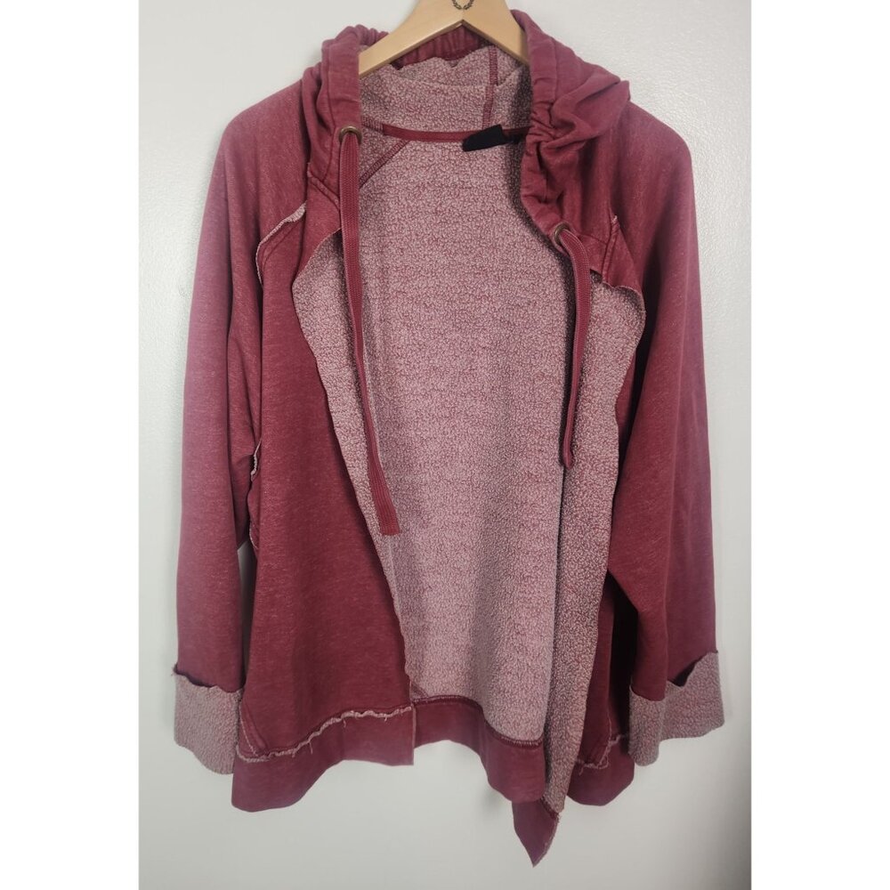 Out From Under Women's Sz. M Red Oversized Hooded Cardigan Jacket